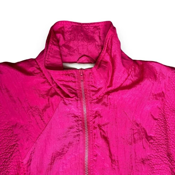 Vintage Hot Pink Nylon Zip-Up Jacket - Size L - Picture 3 of 8